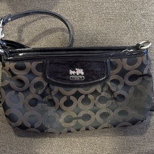 Coach Black Patterned Wristlet